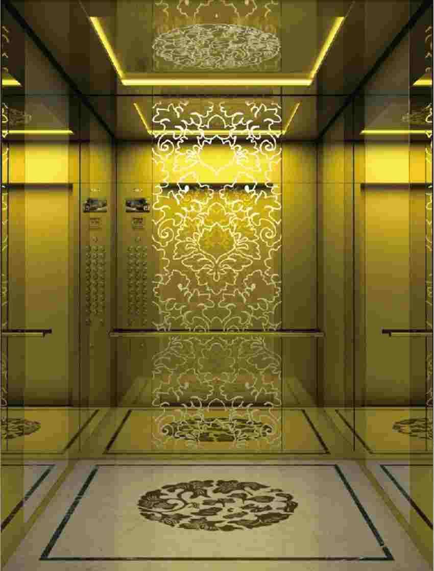 قیمت کابین آسانسور استیل طلایی + خرید باورنکردنی