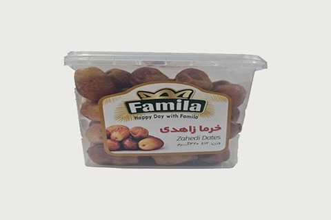 قیمت خرید خرمای زاهدی ظرفی ویژه 500 گرمی فامیلا با فروش عمده