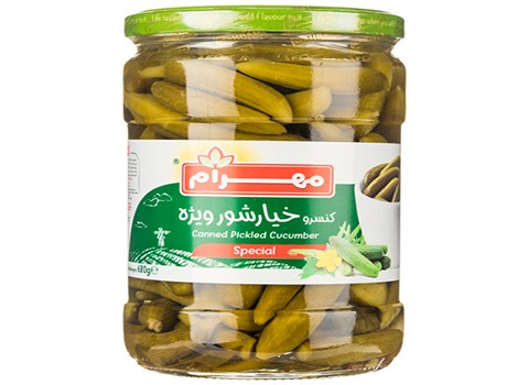 خرید و قیمت خیارشور مهرام شیشه ای + فروش صادراتی