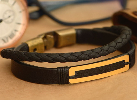 فروش دستبند چرم طبیعی مردانه + قیمت خرید به صرفه