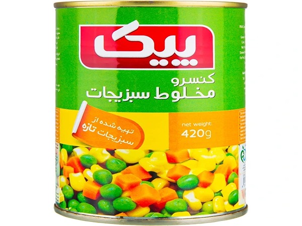 خرید کنسرو مخلوط سبزیجات پیک + قیمت فروش استثنایی