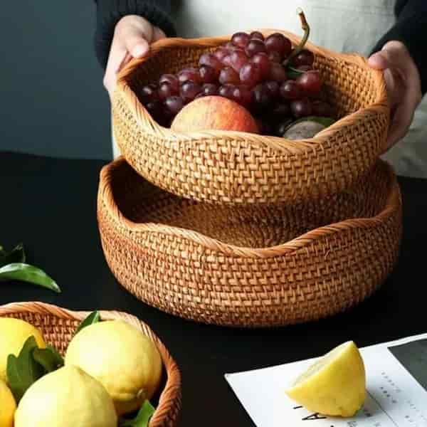 قیمت خرید سبد میوه خوری حصیری عمده به صرفه و ارزان
