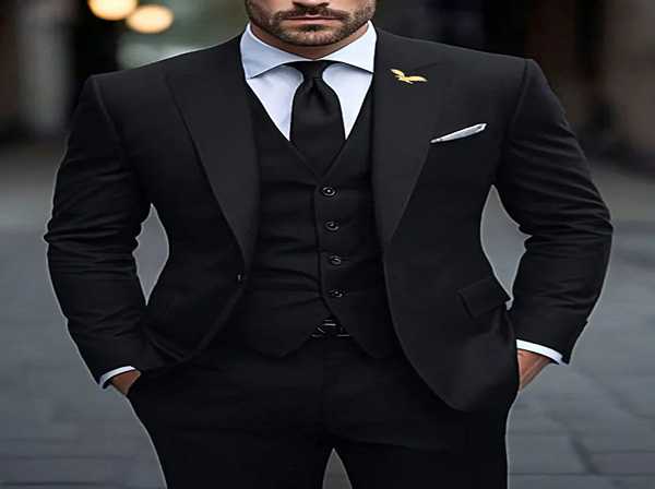 قیمت خرید کت و شلوار مردانه مشکی مجلسی + فروش ویژه