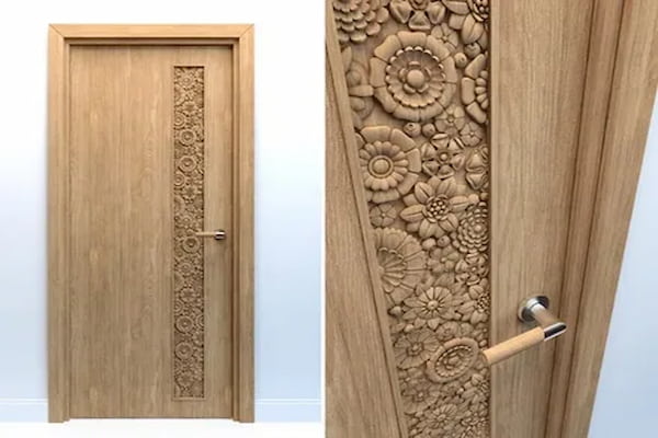 خرید درب چوبی گلدار + قیمت فروش استثنایی