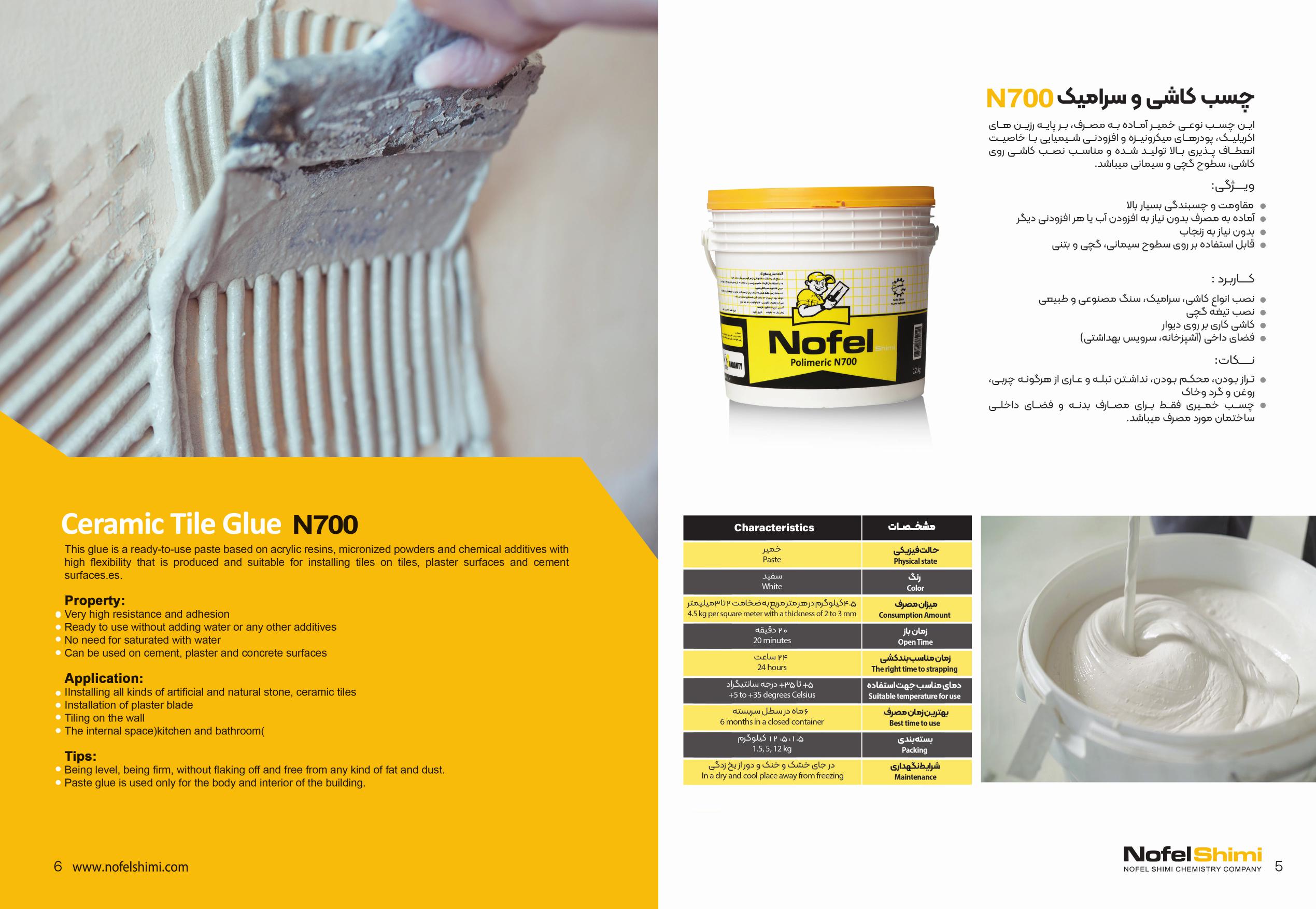 چسب کاشی خمیری N700