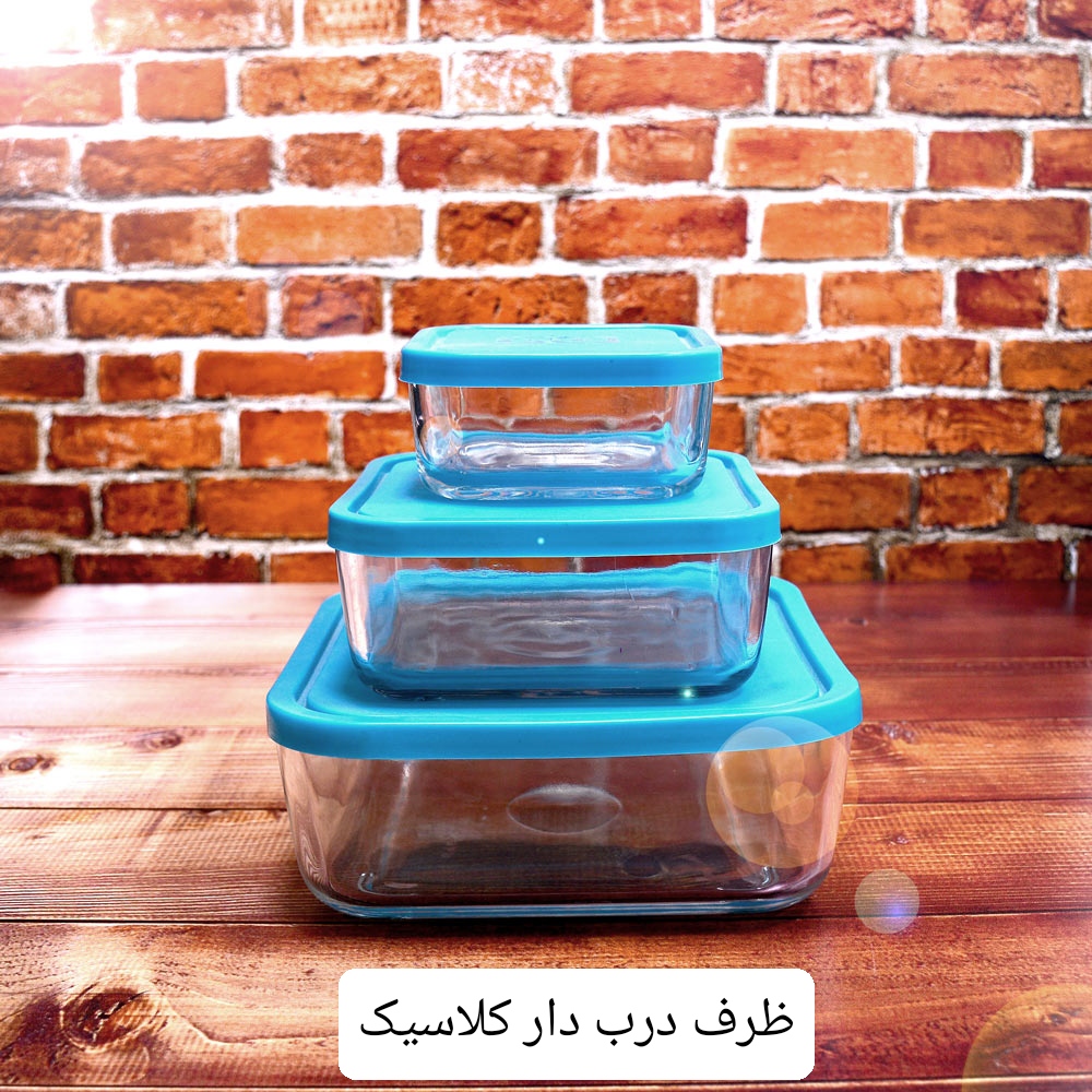 خرید و قیمت ظروف درب دار شیشهای کلاسیک (حجم ۴۰۰,۱۰۰۰,۲۴۰۰cc)