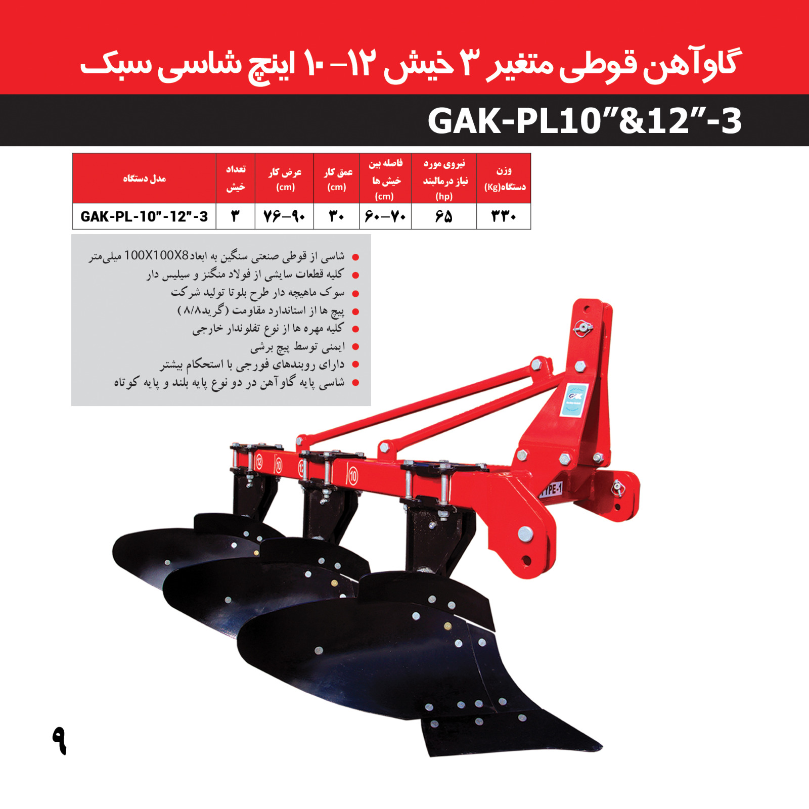گاوآهن ۳ خیش قوطی محمدزاده