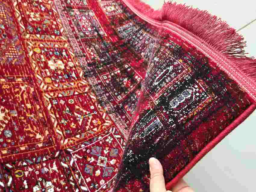 فرش اکرولیک قرمز کاشان