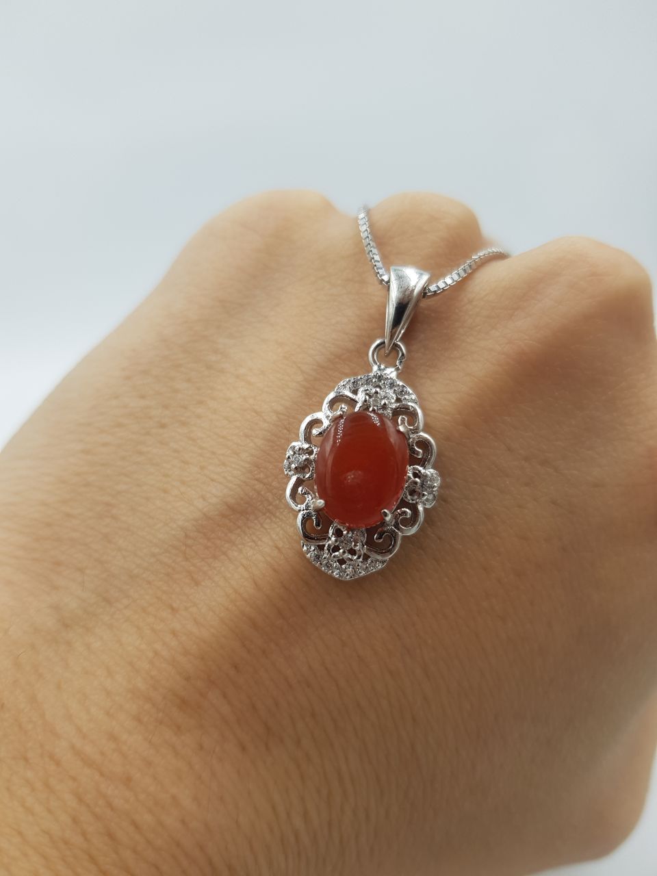 تصویر 3 از پلاک زنجیر نقره نگین یمن اصلی