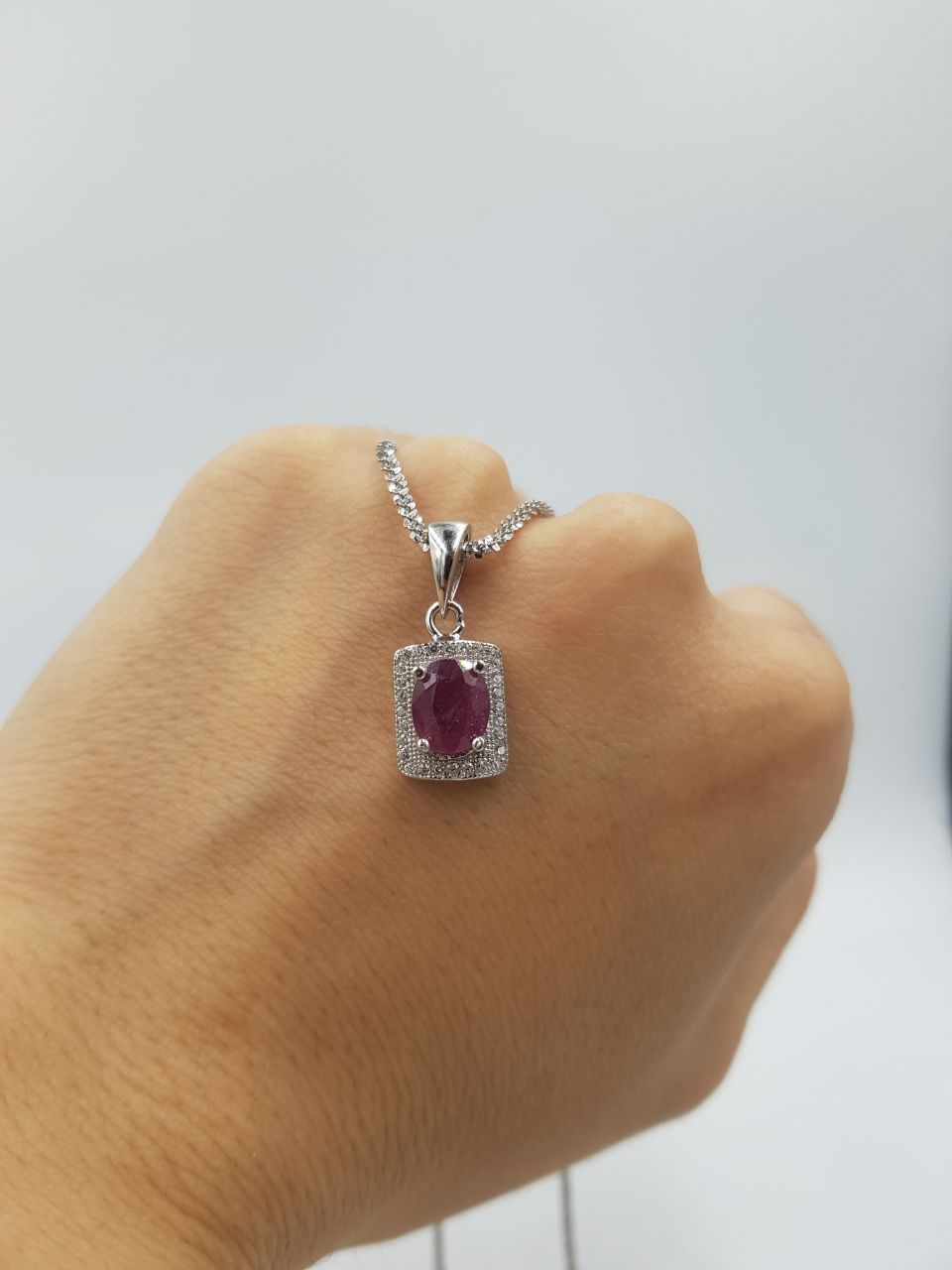 تصویر 5 از پلاک زنجیر نقره نگین یاقوت