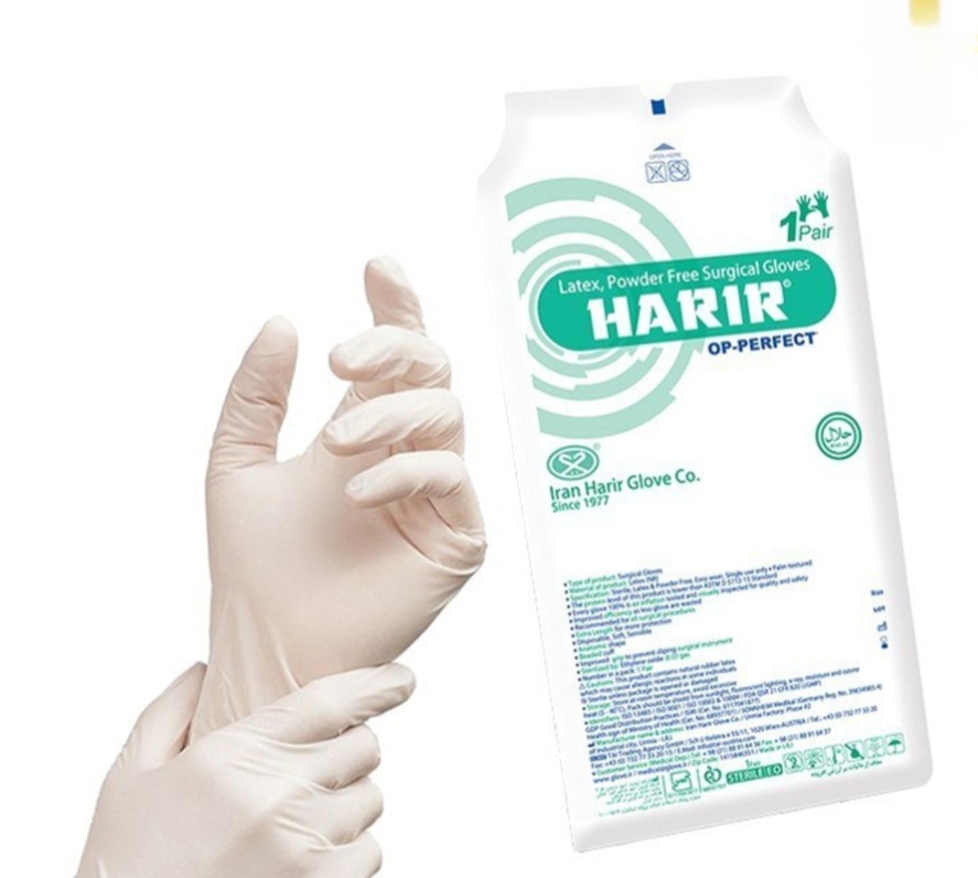 خرید دستکش جراحی بدون پودر حریر + قیمت عمده و صادراتی