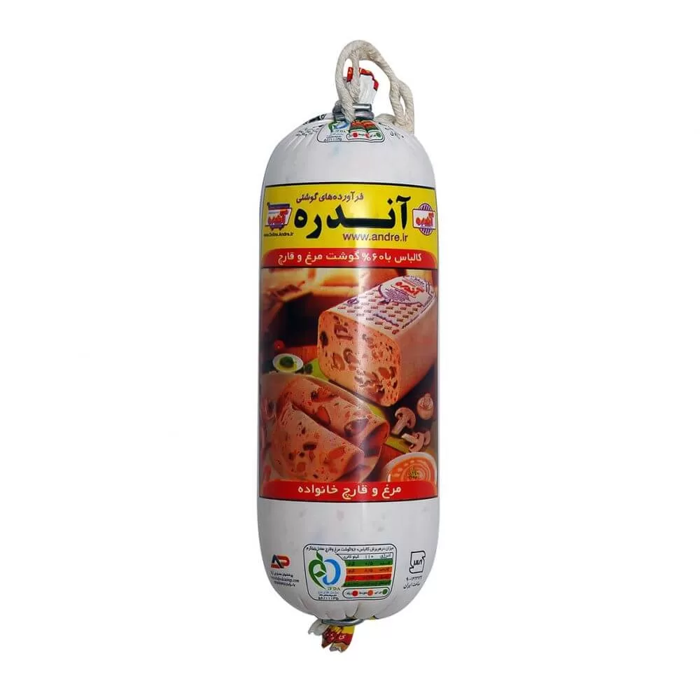 قیمت کالباس رولی ۶۰% مرغ و قارچ
