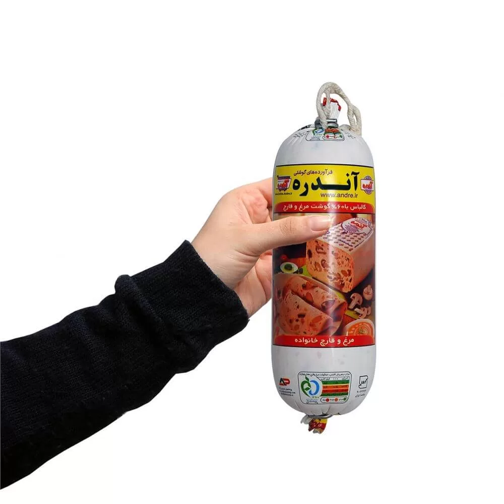 قیمت کالباس رولی ۶۰% مرغ و قارچ کالیبر ۱۶۵