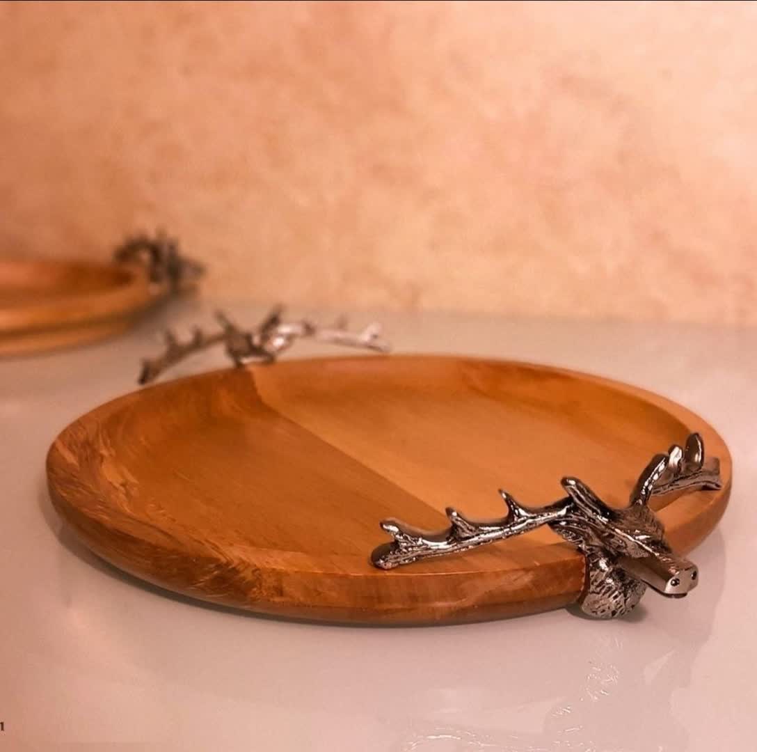 شیرینی خوری چوبی بدون پایه مدل گوزنی