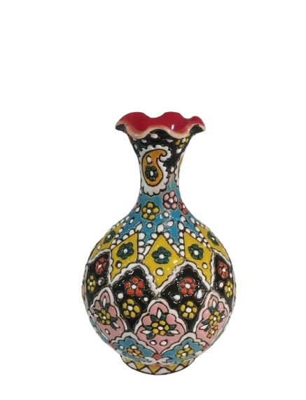 قیمت گلدان مینا کاری کوچک سفالی