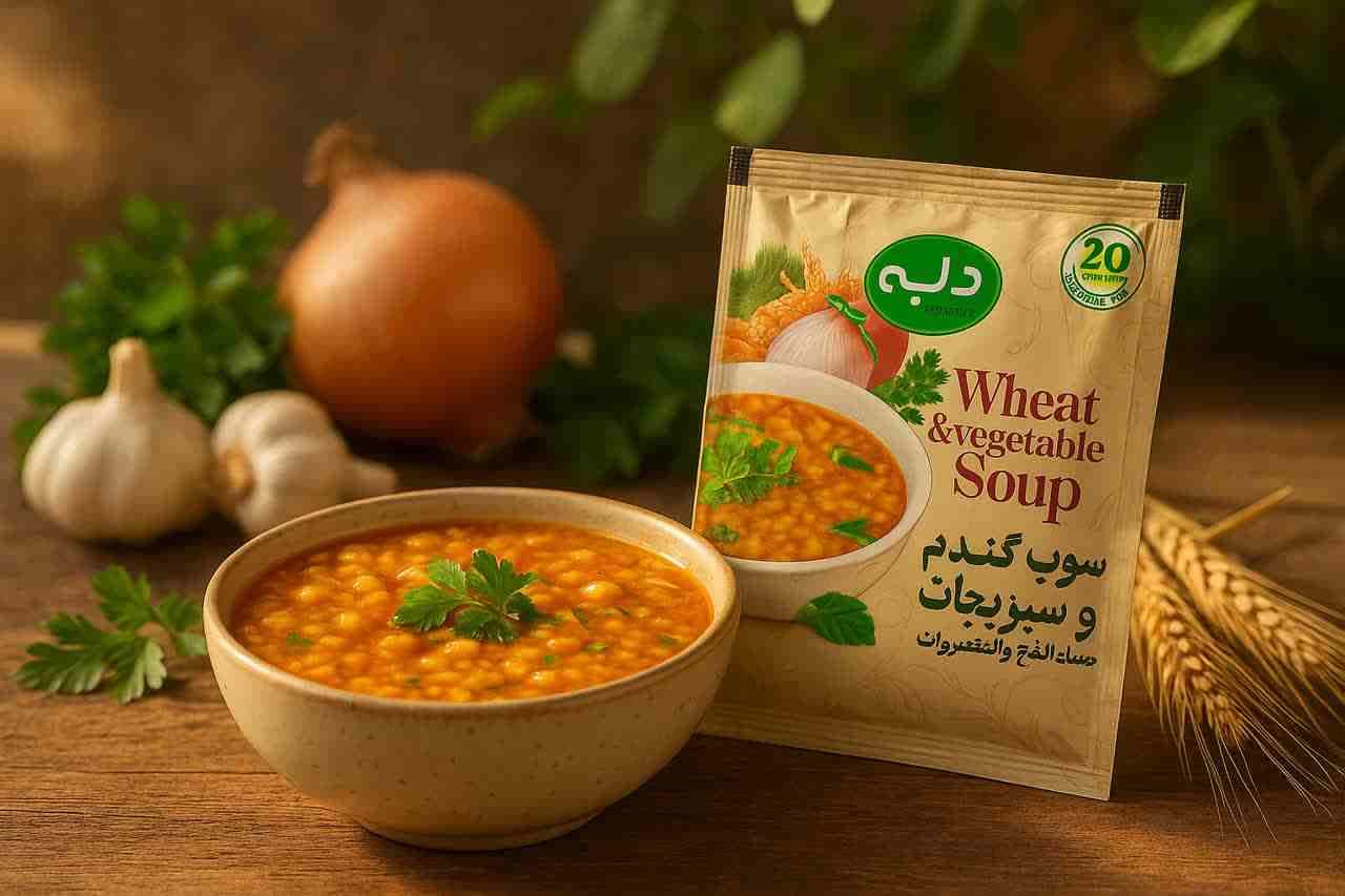 سوپ مغذی گندم و سبزیجات نیمه آماده
