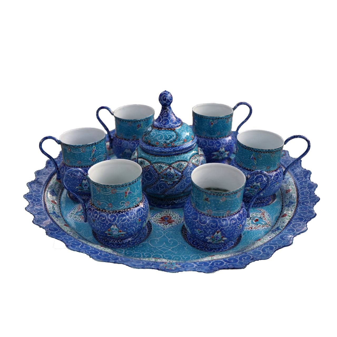 خرید سرویس چای خوری میناکاری روی مس