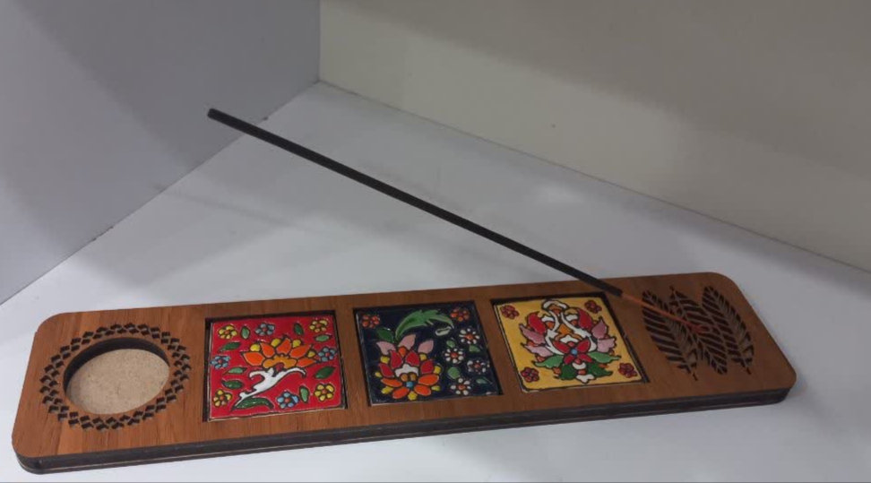 عود سوز مینا کاری سه خشتی