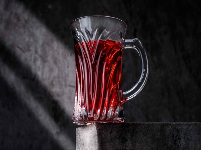 خرید عمده و قیمت نیم لیوان دسته دار بلوری مدل سوگی