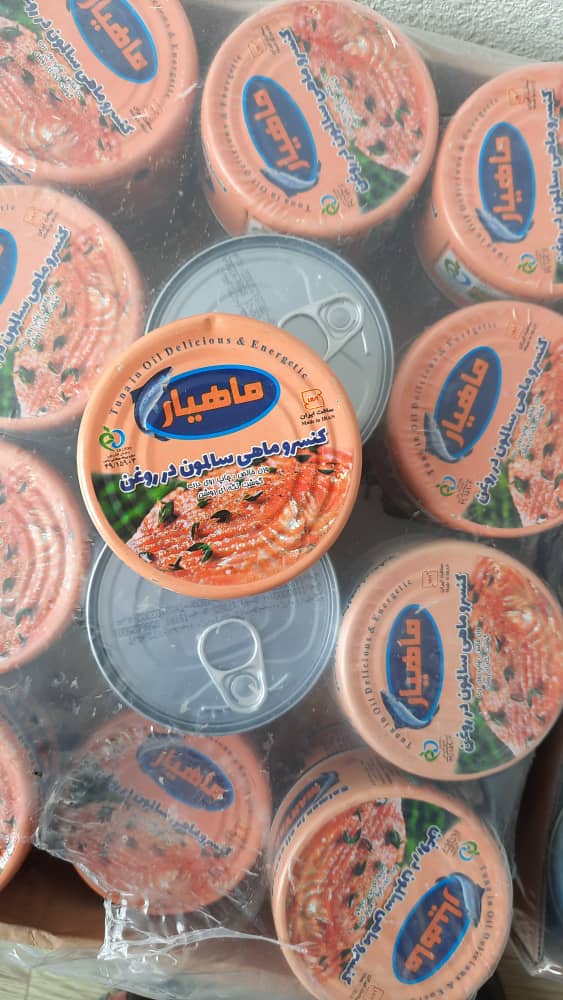 کنسرو تن ماهی سالمون ماهیار + خرید عمده