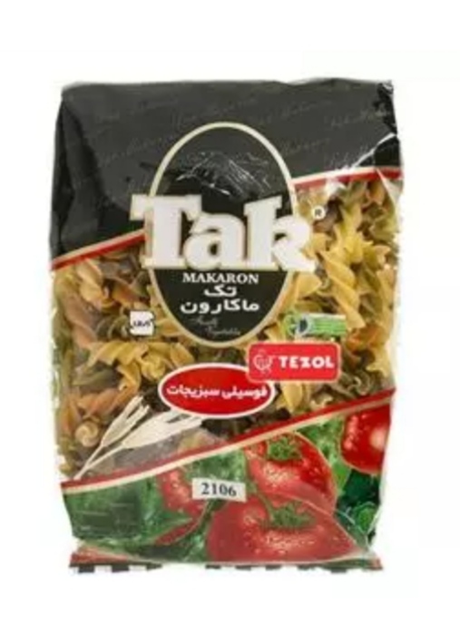 ماکارونی فرمی فوسیلی سبزیجات 500 گرمی تک ماکارون