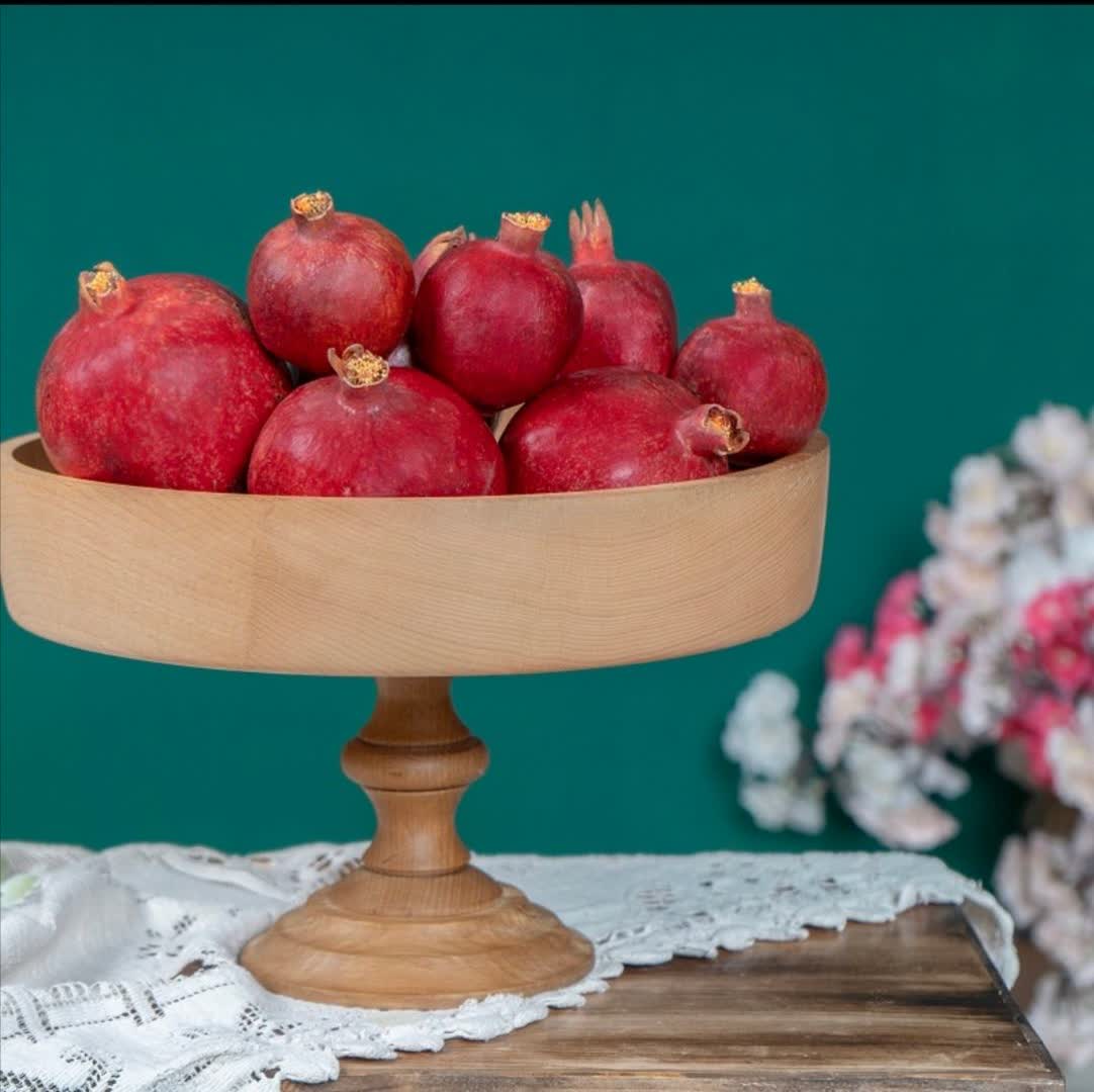 قیمت میوه خوری چوبی پایه دار