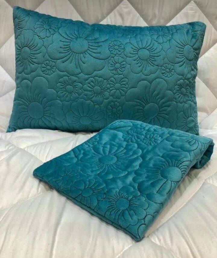 تصویر 3 از رو بالشتی مخمل گل برجسته+قیمت عمده و ارزان