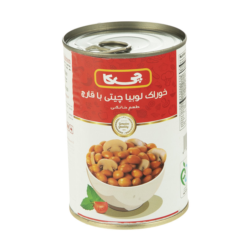 خرید ارزان کنسرو لوبیا چیتی با قارچ خوش طعم درجه یک