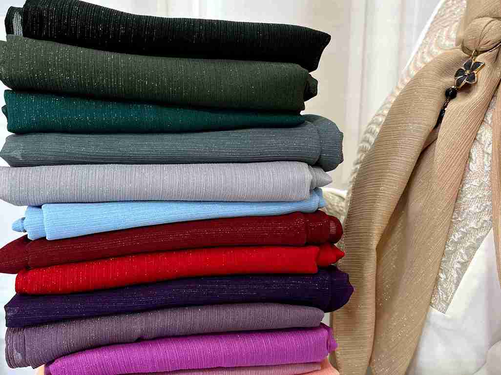 خرید عمده روسری حریر کریشه + بهترین کیفیت