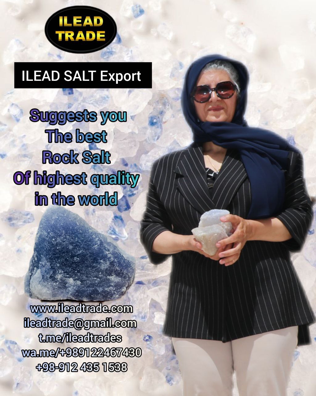 سنگ نمک سمنان آبی خرید فروش عمده عالی