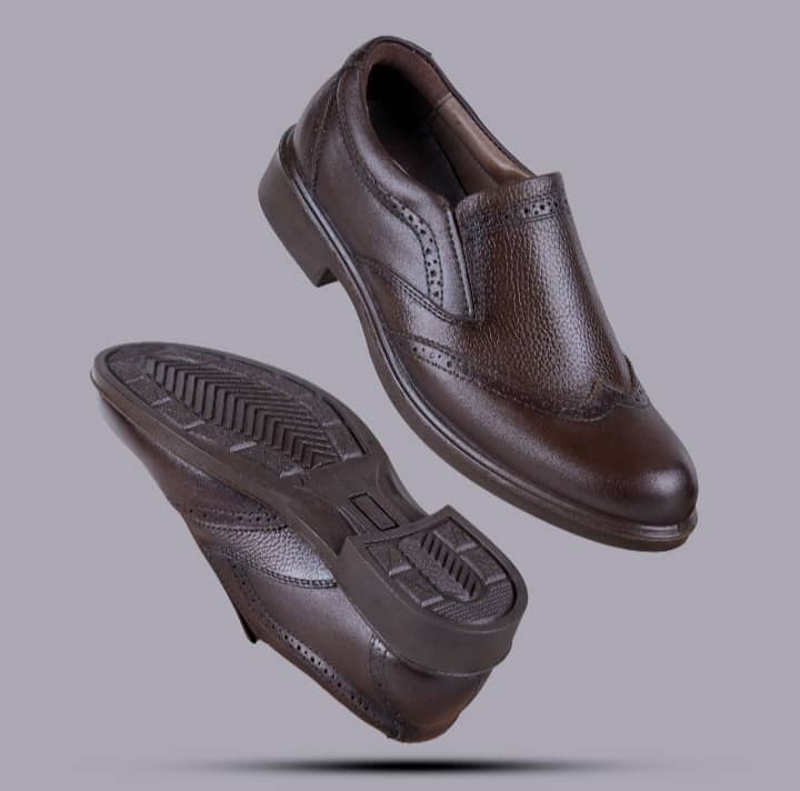 تصویر 1 از کفش چرم حمید با دوخت حرفه ای و قالب سفارشی