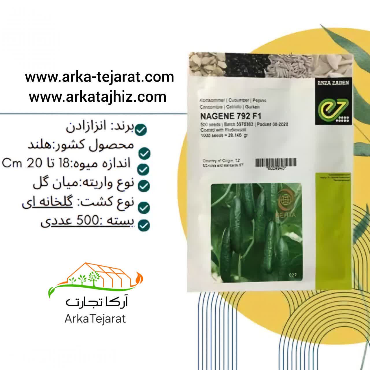 قیمت و خرید بذر خیار ناگین بسته ۵۰۰ تایی + بهترین قیمت