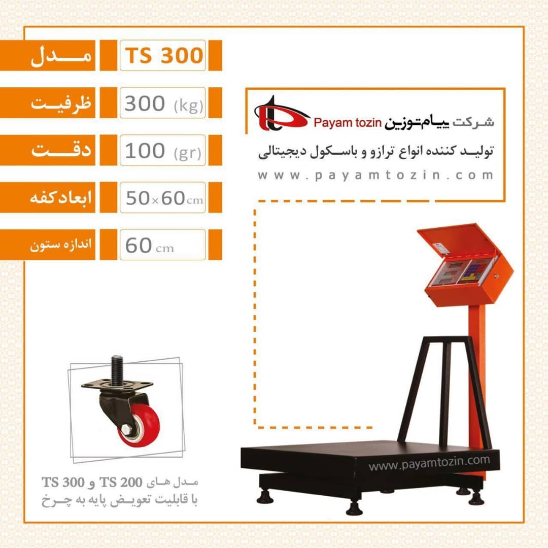 باسکولت سبک ۳۰۰ کیلویی با صفحه ضد لغزش خرید