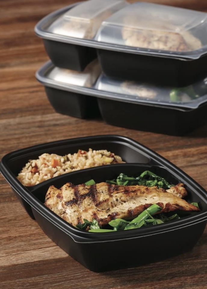 ظرف یکبار مصرف چند قسمتی مشکی رنگ