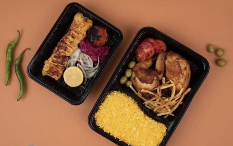 تصویر 1 از ظرف یکبار مصرف چند قسمتی مشکی رنگ