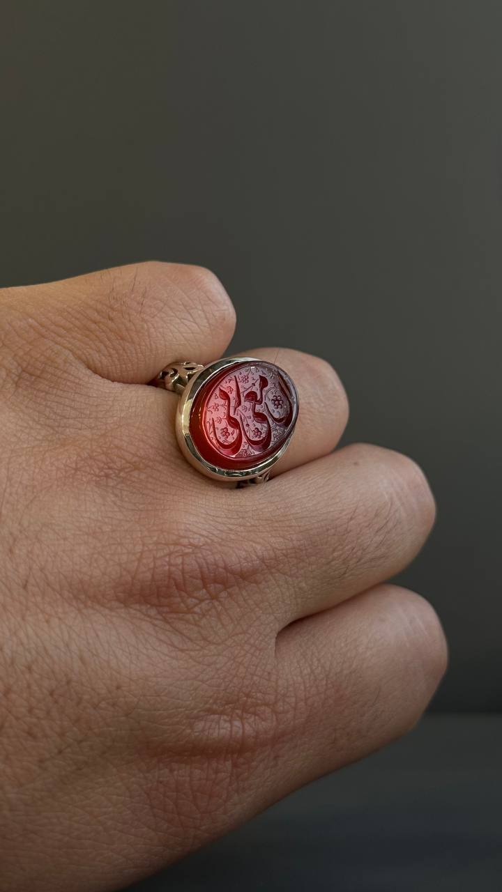 انگشتر عقیق خطی درجه یک