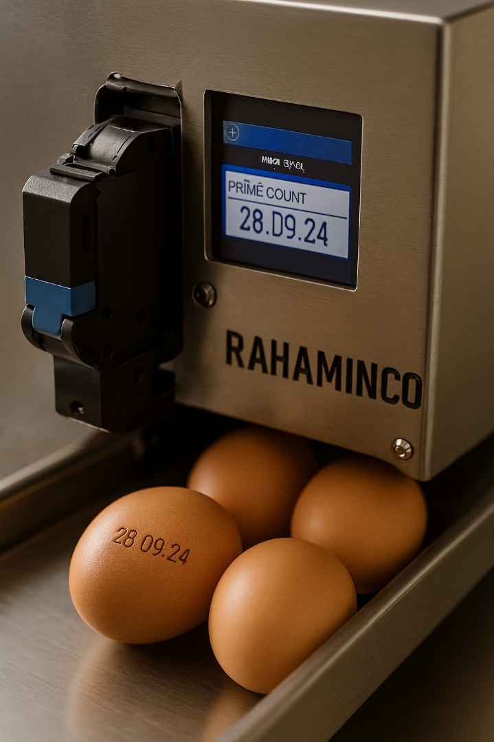 خرید پرینتر TIJ RAHAMINCO | چاپ دقیق و با کیفیت روی تخم‌مرغ و بسته‌بندی