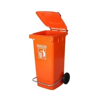 قیمت عمده سطل زباله 120 لیتری پدالی چرخ دار