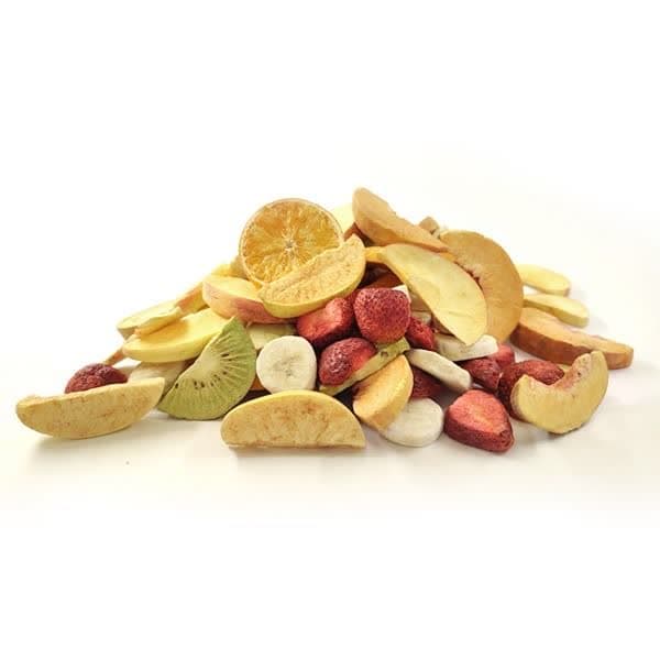 فروش میوه پفکی مخلوط + قیمت مناسب، بسته بندی 50 گرمی