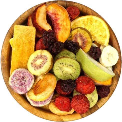 فروش میوه پفکی مخلوط + قیمت مناسب، بسته بندی 40 گرمی