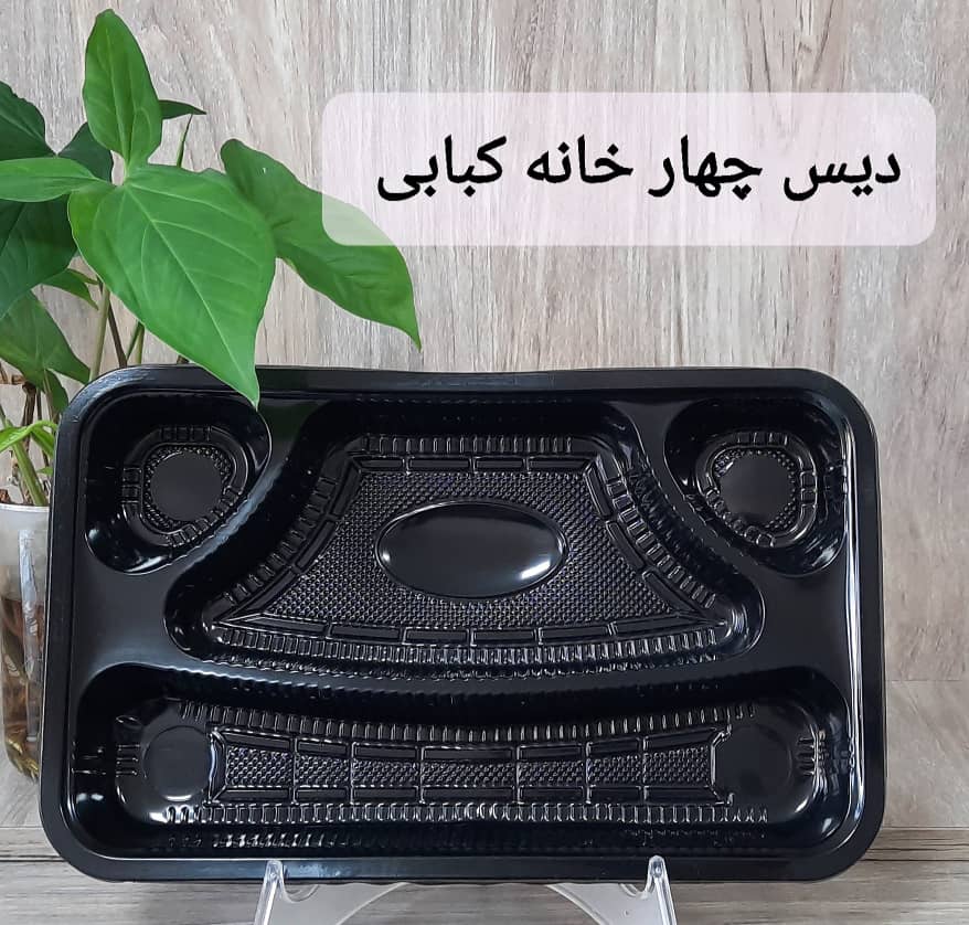 ظرف یکبار مصرف چهار خونه کبابی