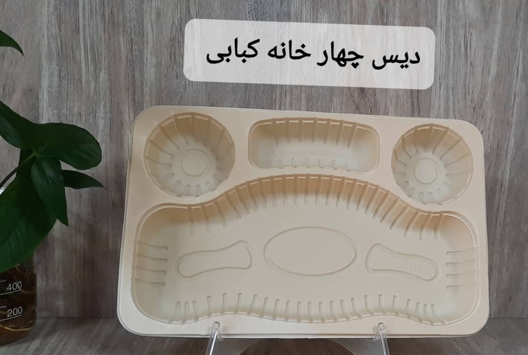 دیس یکبار مصرف چهار خانه کبابی + فروش ویژه