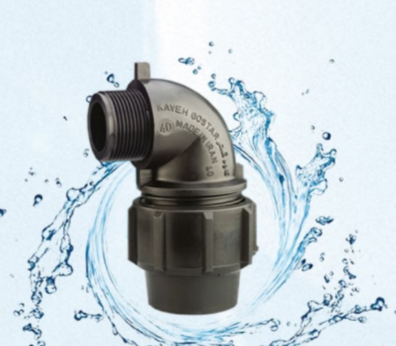 قیمت اتصال زانو نر پیچی پلی اتیلن اینچ  4*110  آبرسانی + فروش عمده