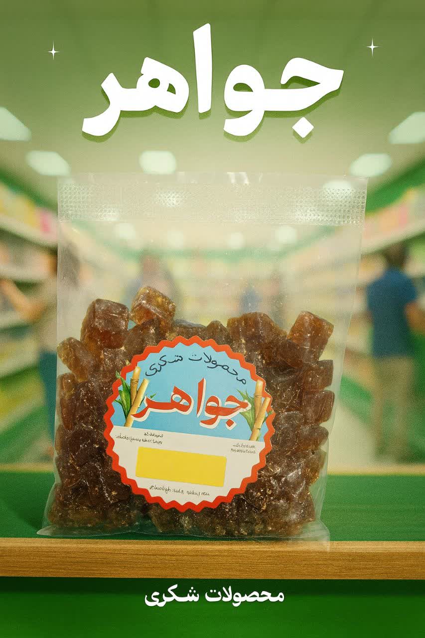 فروش عمده آبنبات قهوه ای بسته بندی طعم هل