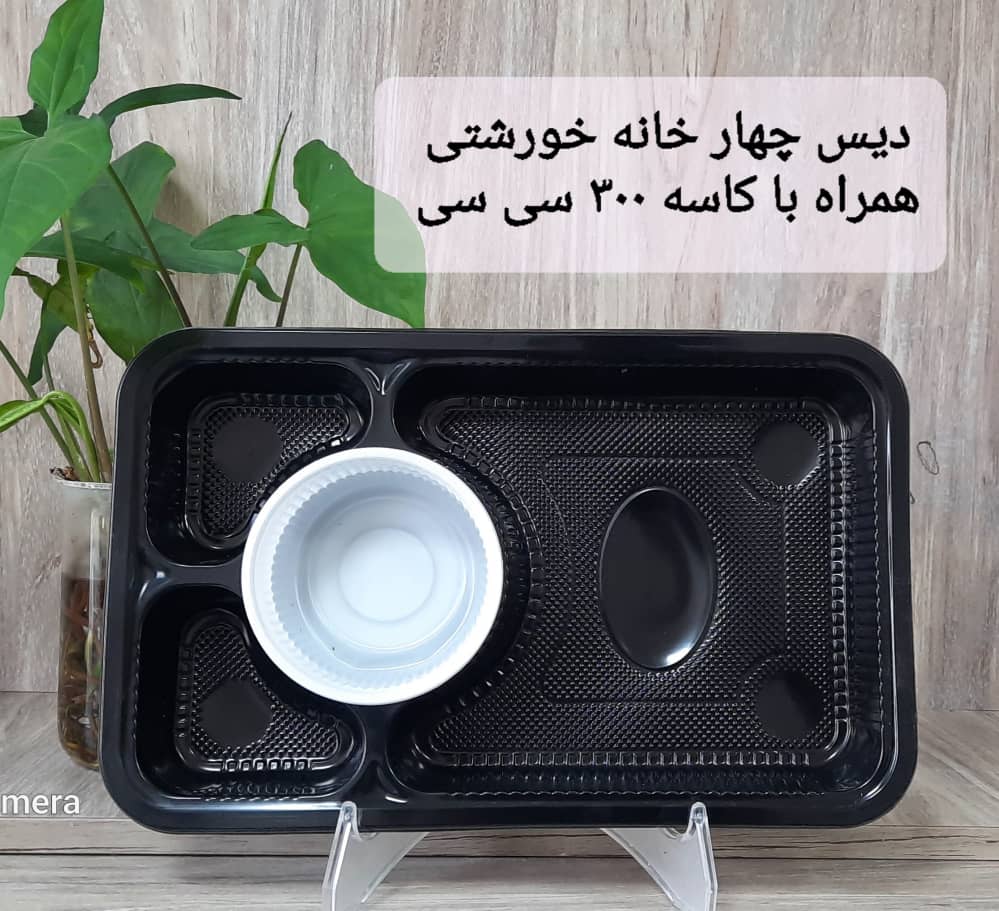 دیس یکبار مصرف چهار خونه خورشتی