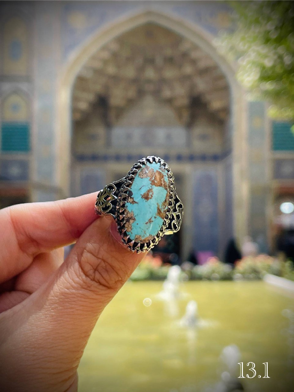 خرید انگشتر مردانه فیروزه نیشابوری اصل ماشینی