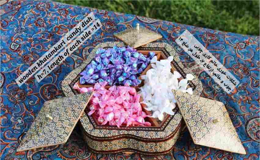 شکلات خوری خاتم کاری چوبی سه درب + خرید