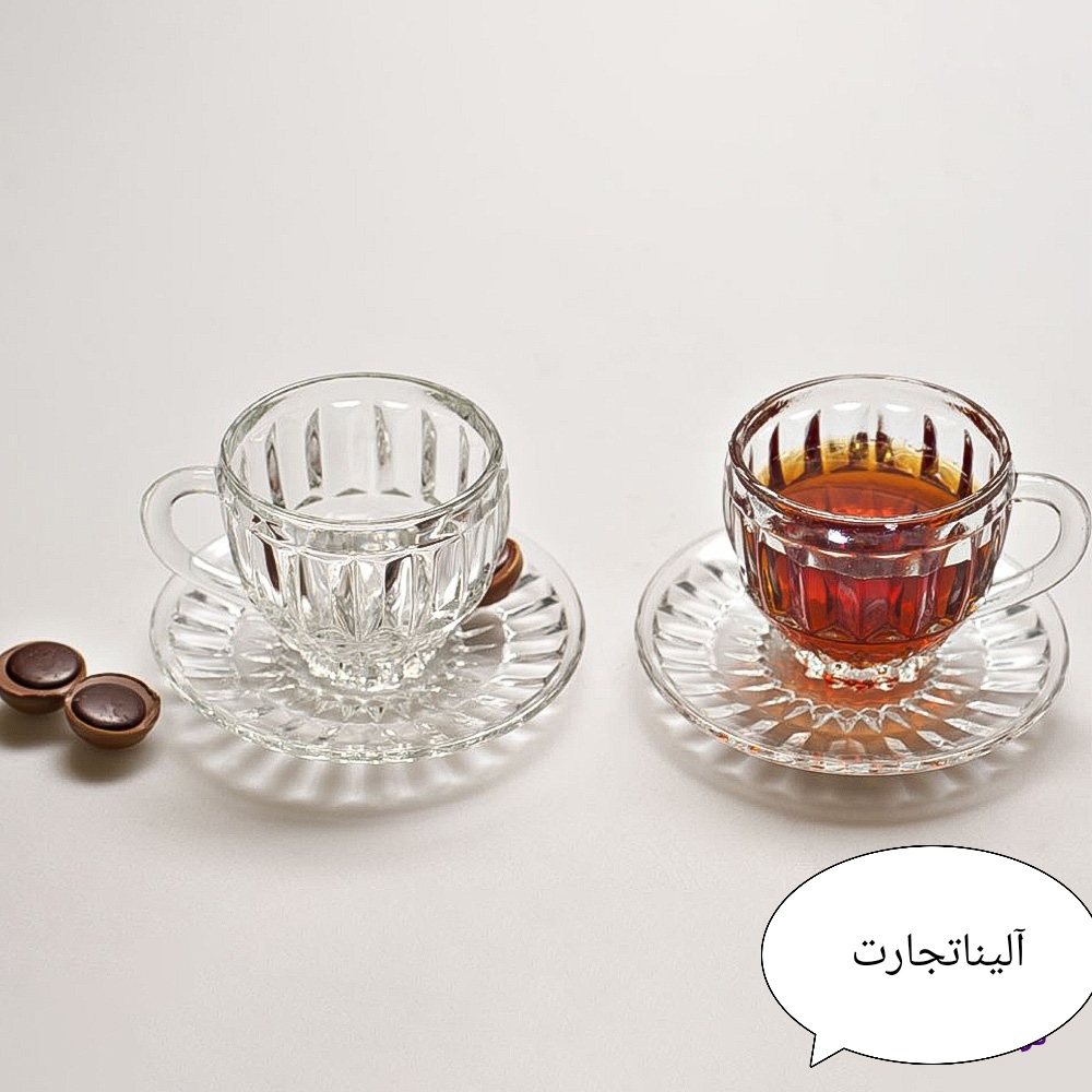 خرید عمده و قیمت فنجان و نعلبکی بلور مدل مانیلا