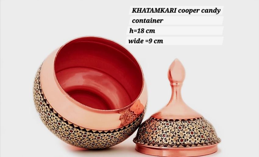 فروش قندان خاتم کاری مسی + فروش ویژه