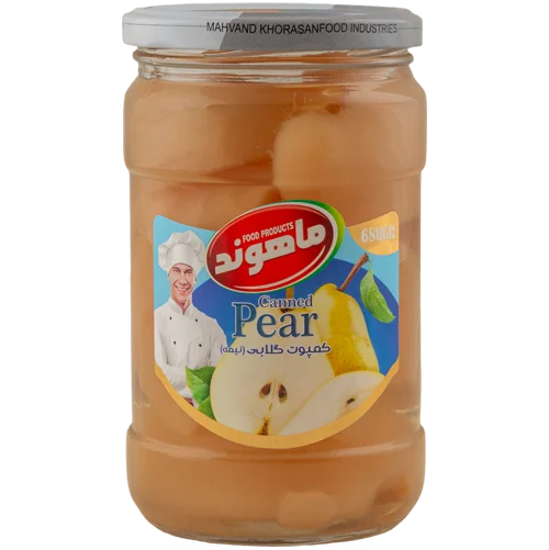 فروش کمپوت گلابی در شیشه 680 گرمی ماهوند + خرید عمده